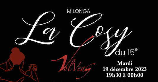 Concert du Duo Volveas  : Soirée Milonga &laquo;&nbsp;La Cosy du 15e&nbsp;&raquo;
